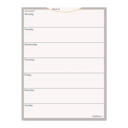 At-A-Glance AT-A-GLANCE WallMates Self-Adhesive Dry Erase Weekly Planning Surface, 18 x 24 AW503028